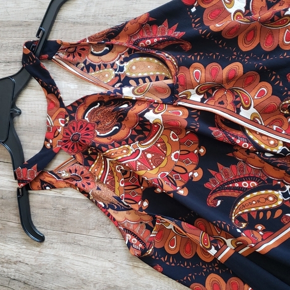 SLNY NEW YORK HALTER SCARF/SLIP DRESS SZ LARGE - Picture 4 of 10